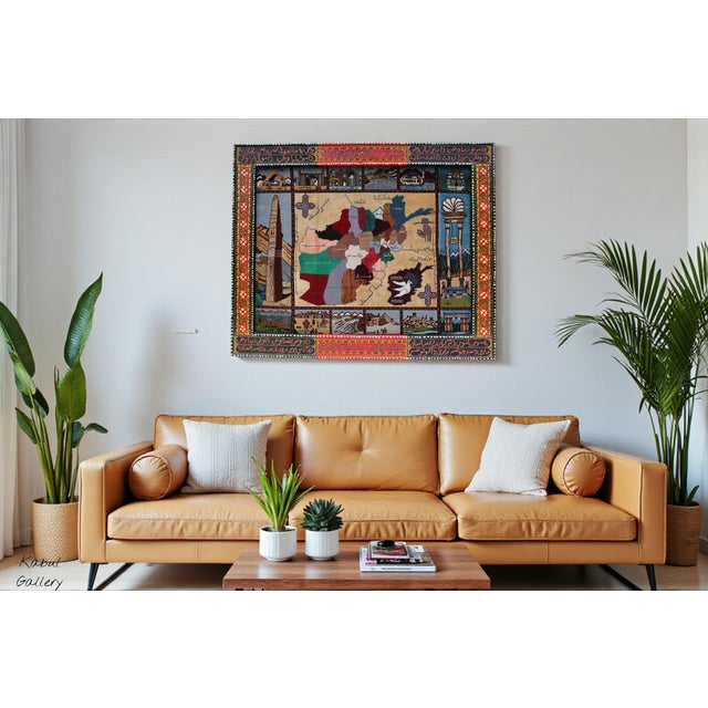 Very nice rare and unique hand-knotted Afghan rug This hand-knotted rug in Afghanistan is characterized by true to...