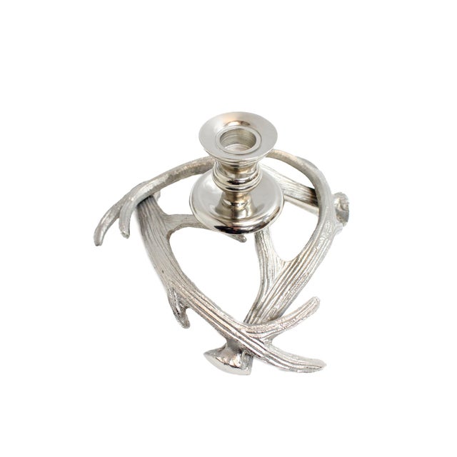 Antler Candle Holders Lg For Sale - Image 4 of 8