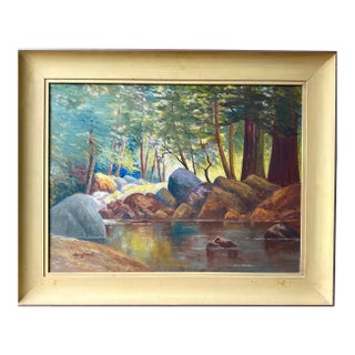 Santa Cruz Forest Carbonero Creek Early Morning Original Oil by Lilllian Heath For Sale
