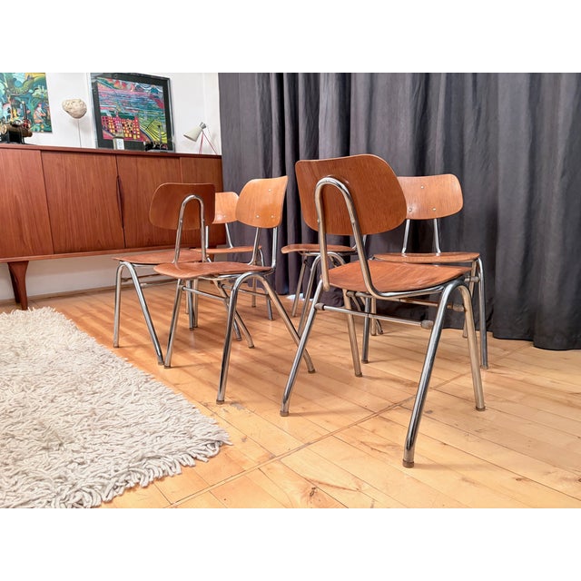 Vintage KN-38 Chairs by Karl Nothhelfer for VS Möbel, 1960s, Set of 6 For Sale - Image 16 of 18
