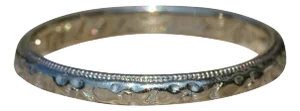 The Lauderhill: Antique White Gold Wedding Band with Original Engraving