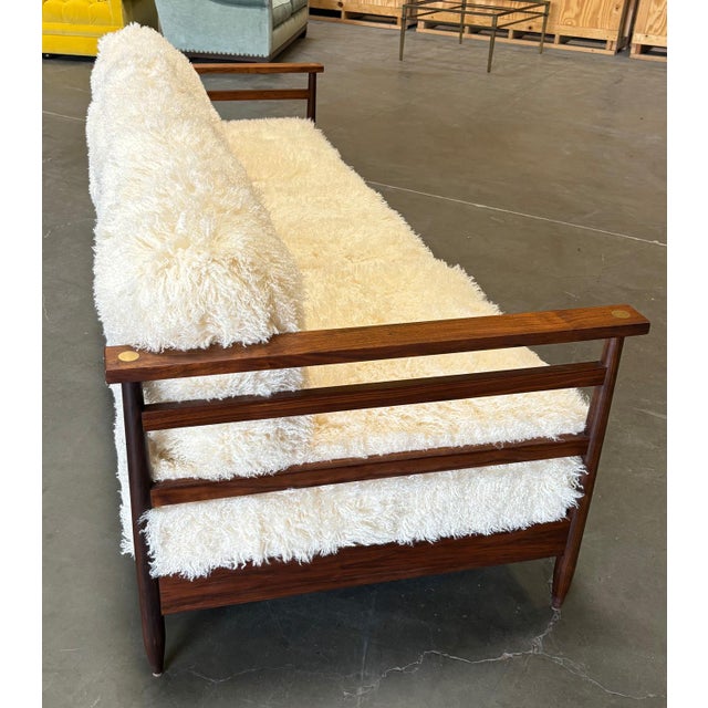 Modern Logan Sofa Upholstered in Casamance Azur Cottoneux Ivoire From the Madeline Stuart Collection For Sale - Image 3 of 11