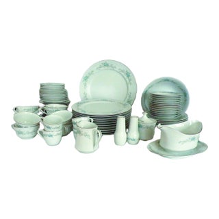 Mid 20th Century Royal Court Blue Fantasy Pattern Fine China Setting for 10- 76 Pieces For Sale