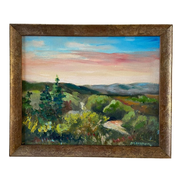 Plein Air Original Oil Painting Meramec River by Marina Movshina For Sale
