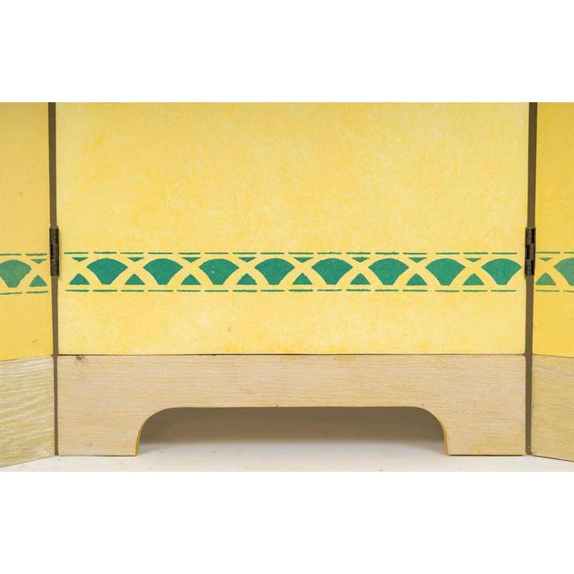 20th Century Painted Wooden Folding Screen with 5 Panels For Sale - Image 5 of 6