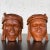 Handsome pair of tribal figural carved wood head bookends. They are in awesome vintage condition. Please see photos. Circa...