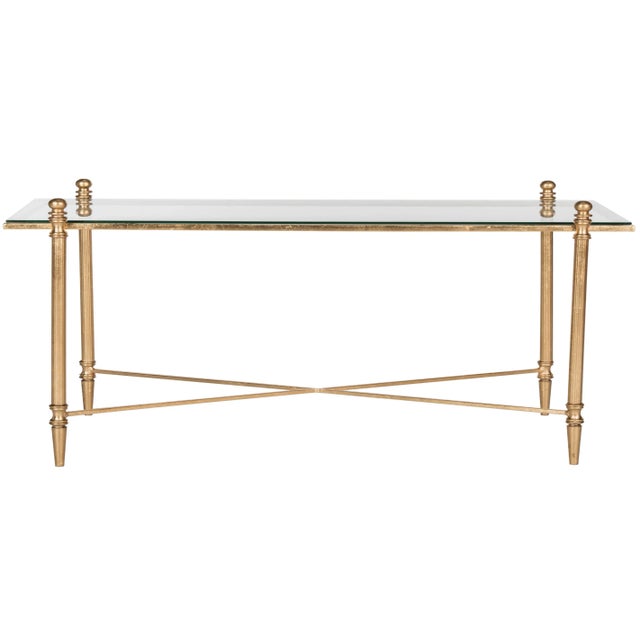 Owens Coffee Table in Antique Gold For Sale - Image 4 of 4