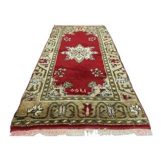 1960s Vintage Turkish Mini Rug - 27" X 55" For Sale