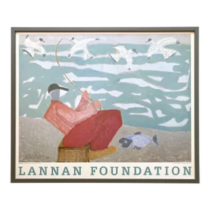 Milton Avery Vintage 1986 Lithograph Print Framed Modernist Poster " the Red Fisherman " 1950