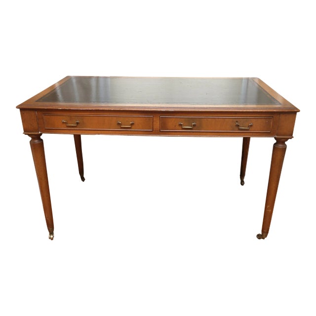 Early 20th Century Leather Top Writing Desk For Sale