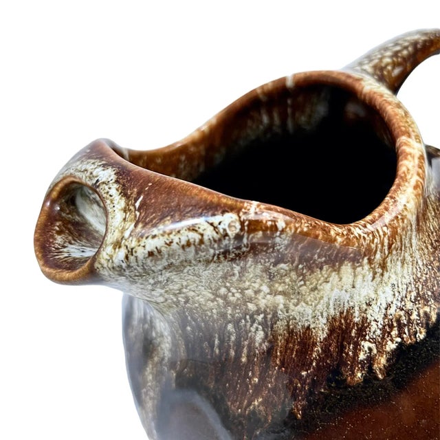 Ceramic 1960s Drip Glazed Stoneware Pitcher With Handle by Pfaltzgraff For Sale - Image 7 of 10