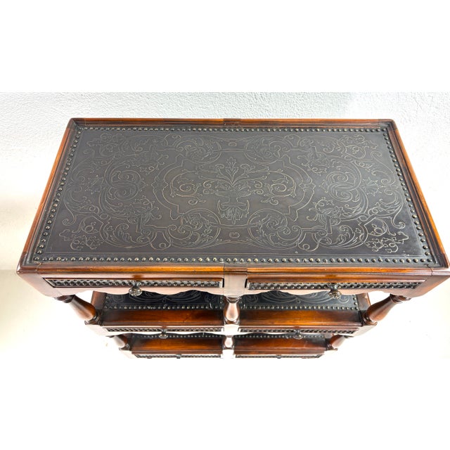 Wood Theodore Alexander Handsome Walnut and Brass Etagere For Sale - Image 7 of 12
