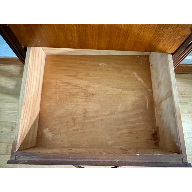 1930s Art Deco Walnut Nightstand With Brass & Lucite Pull – Harmony House, 1930s–40s For Sale - Image 10 of 15