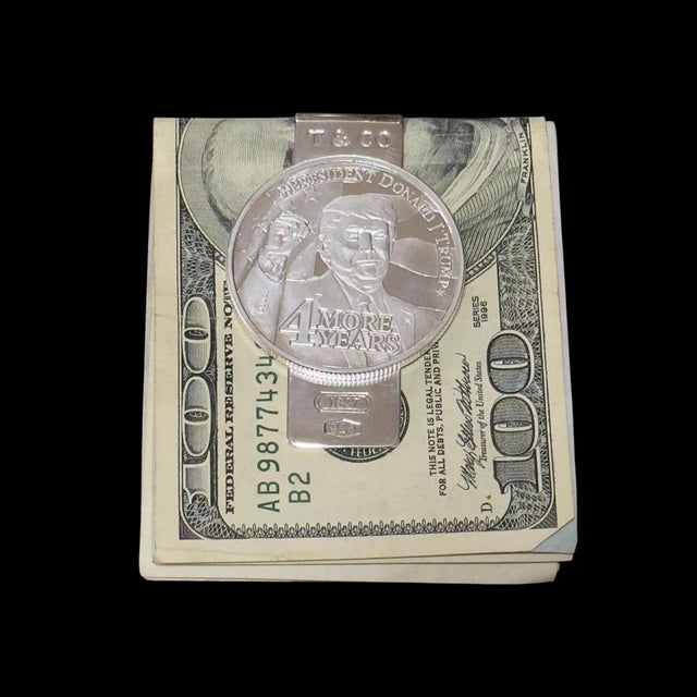 1990s Tiffany & Co Trump Money Clip Sterling Silver Estate For Sale - Image 4 of 9