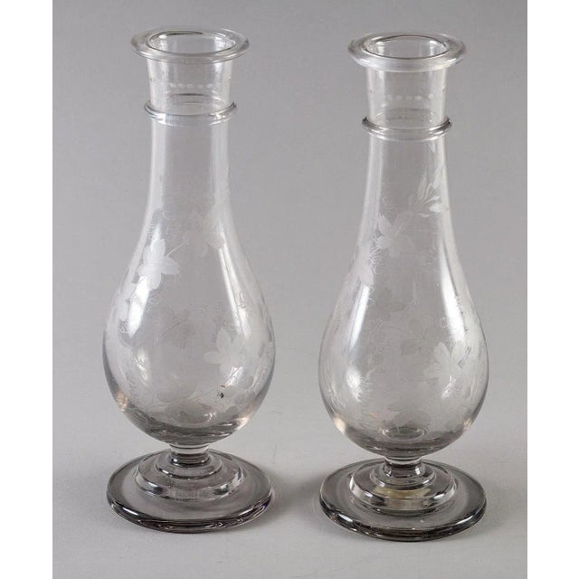 Traditional Regency Etched Glass Vases, Circa 1820 - a Pair For Sale - Image 3 of 7
