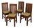 Vintage Mango Wood High-Back Dining Chairs, 1990s, Set of 4 For Sale