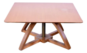 Prototype Brown Saltman Adjustable 18 to 28 Inches Tall Coffee and Card Table Pat. April 7, 1953