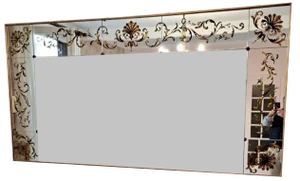 Large Art Nouveau Églomisé Brasserie or Bistro Mirror