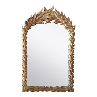 Hollywood Regency Palm Carved Mirror For Sale