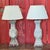 A pair of architectural stone balusters mounted as table lamps — square-cut balusters with shaped panels and a nicely...