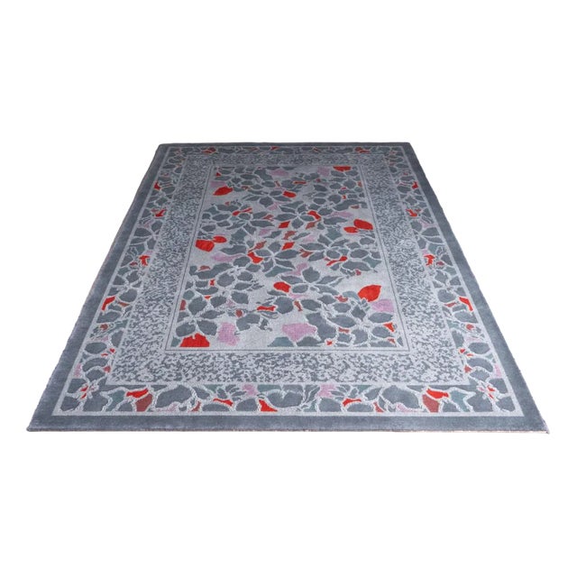 Sisal-Aksent Rectangular Rug in Virgin Wool For Sale