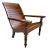 British Colonial Hardwood Slat Planters Chair For Sale