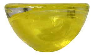Lemon Atoll Art Glass Bowl by Anna Ehrner for Kosta Boda, 1980s