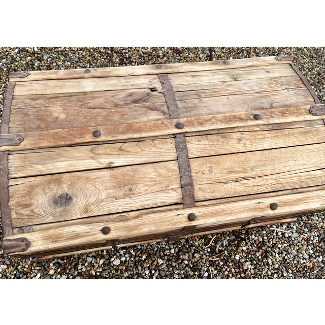 Mid 19th Century 1800s Wooden Trunk Barrel Dome Top Handmade Steamer For Sale - Image 5 of 10