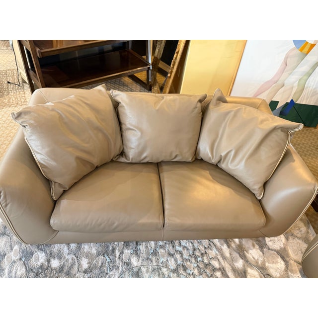 Late 20th Century Roche Bobois Contemporary Premium Leather Sofa & Loveseat Set - 2 Pieces For Sale In West Palm - Image 6 of 12