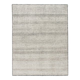 Zoe Rose Grass Modern Wool Black Ivory Hand Woven Rug 12ft X 15ft For Sale