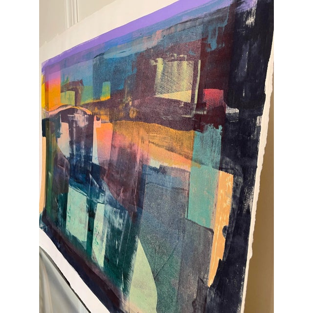 Vintage Monumental Abstract Organic Modern Original Acrylic Painting on Paper by Jack Willis, Multi Color For Sale In Houston - Image 6 of 12