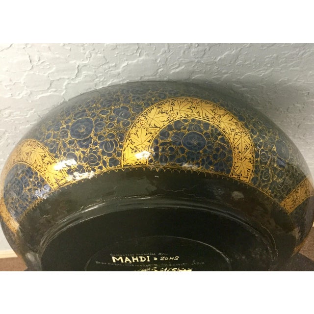 Antique Indian Kashmir Lacquer Paper Mache Bowl Chairish