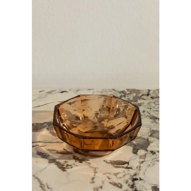 Vintage Colourful Faceted Glass Bowls Set of Three For Sale - Image 4 of 12