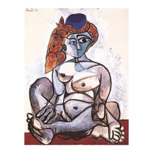 Pablo Picasso 'Woman with Turban' Cubism Red,Brown Germany Offset Lithograph