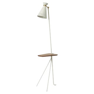 Warm White Cone Floor Lamp with Table from Warm Nordic For Sale