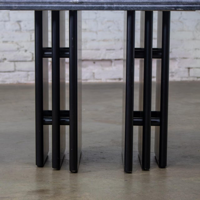 Late 20th Century Scandinavian Post Modern End or Side Table Marble Rectangle Top by Bendixen Designs Made in Denmark For Sale - Image 12 of 18