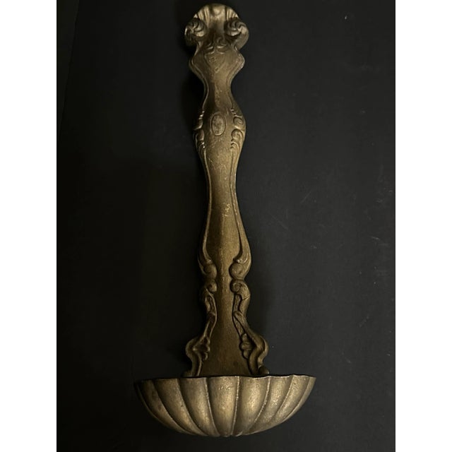 Mid-Century Modern Vintage Mid 20th Century Gold Cast Metal Decorative Ladle Spoon For Sale - Image 3 of 12