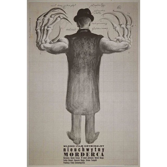 Nieuchwytny Morderca - Vintage Poster is a vintage poster realized by F. Starowieyski, in 1974s. Black and white colored...