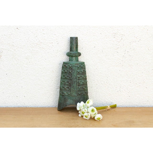 Imperial Antique Verdigris Bronze Bo Bell For Sale - Image 10 of 10