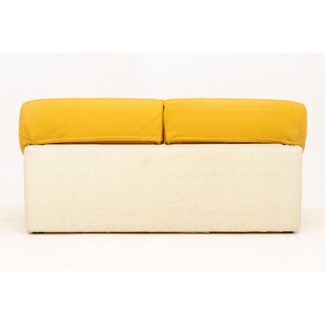 Italian Gyform Two-Tone Leather Upholstered Sofa For Sale - Image 9 of 11