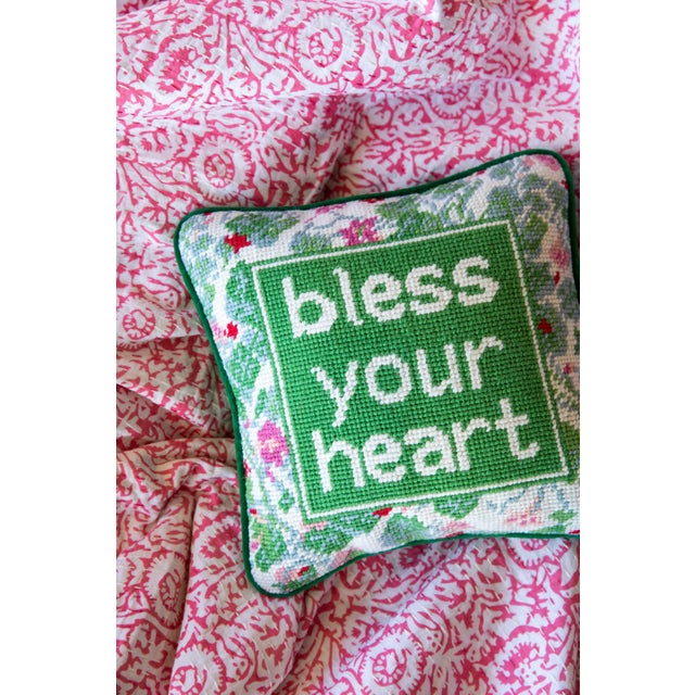 Furbish Bless Your Heart Needlepoint Pillow Chairish
