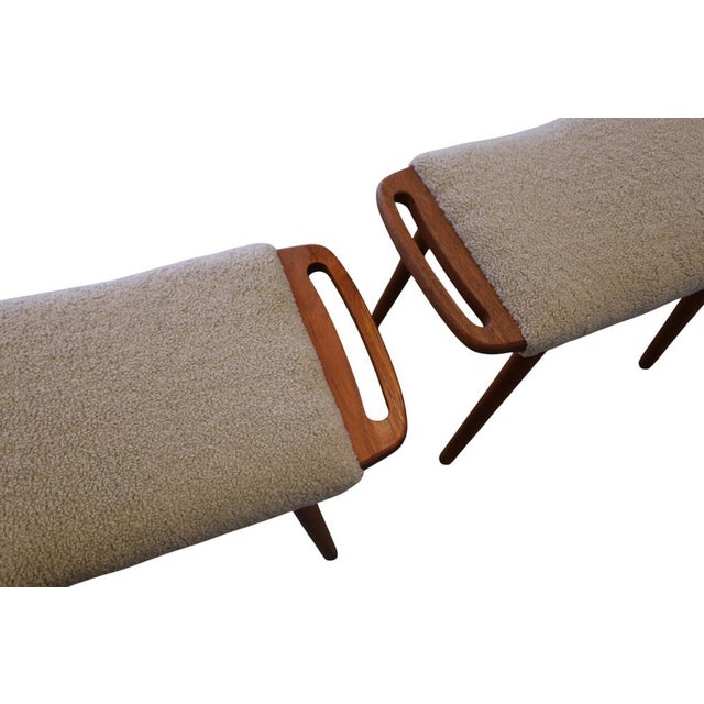 Danish Teak Stool with Shaped Handles, 1960s For Sale - Image 4 of 10