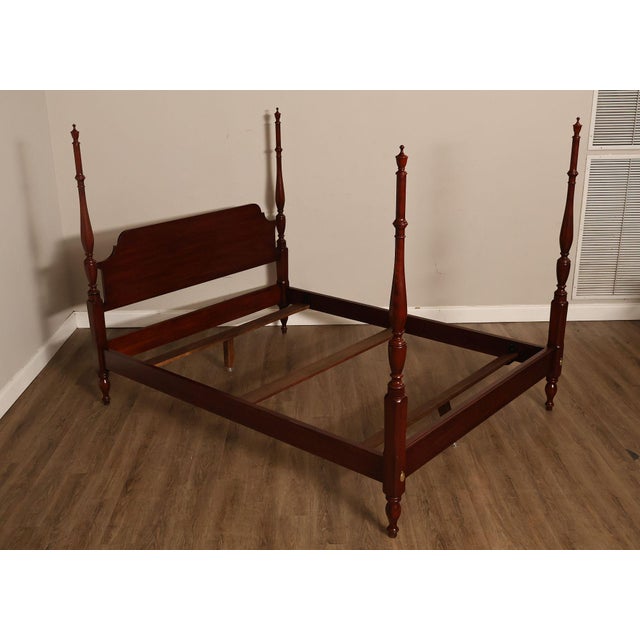 High Quality American Made Solid Mahogany Queen Size Four Poster Bed By Henkel Harris, Crafted In Traditional Form...