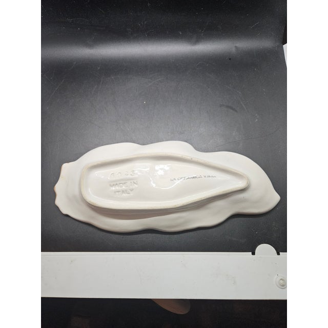 American Vintage Italy La Ceramica Hand Painted Pottery Spoon Rest Purple Grapes For Sale - Image 3 of 4