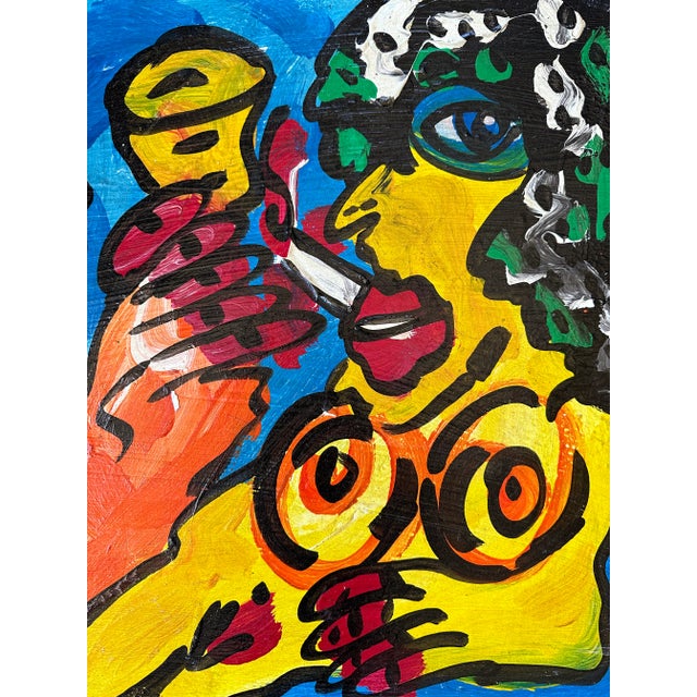 Abstract Expressionism “Paris Bar” Original Painting by Artist Peter Keil, 1967 For Sale - Image 3 of 8