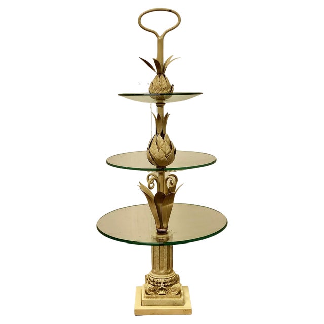 French Toleware Gueridon Cake Stand or Dumb Waiter, 1960s For Sale