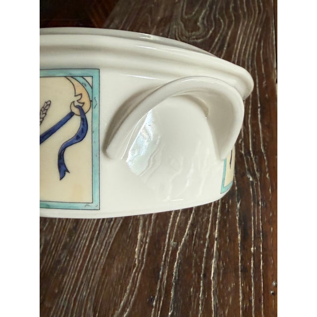 Cream 1990s Villeroy Boch Castellina Covered Casserole Dish Citta Campagna Floral Fruit Tureen For Sale - Image 8 of 9