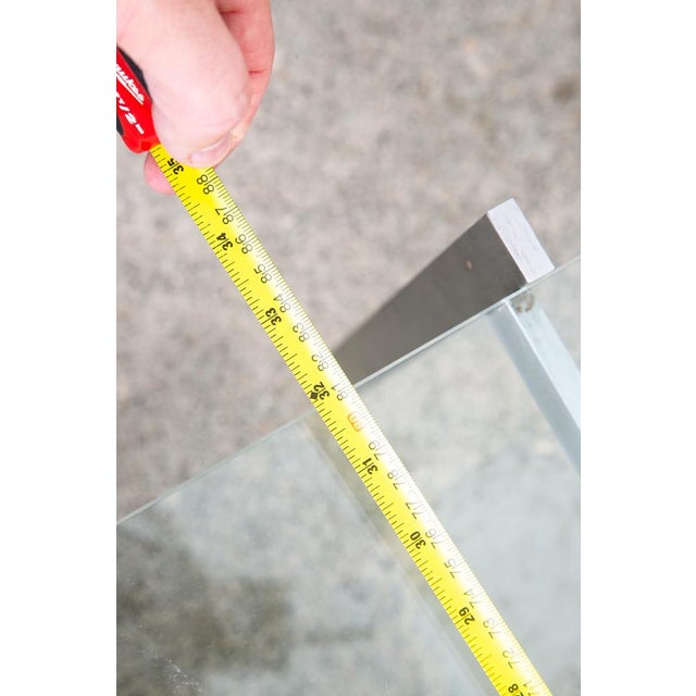 Mid Century Modern Coffee Table Glass Poul Kjærholm Pk61 Steel Vintage Crystal For Sale - Image 12 of 12