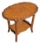 Vintage Oval Wood Side Table With Scalloped Edge and Lower Shelf For Sale