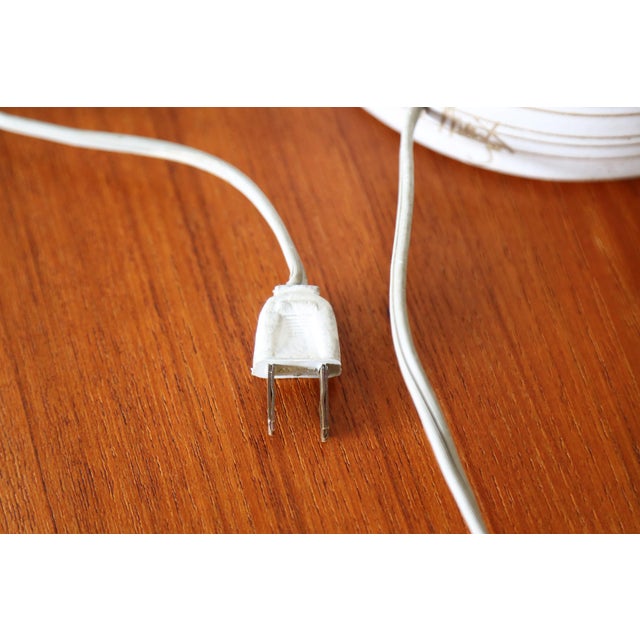 1960s Gordon and Jane Martz M56 Lamp for Marshall Studios White Tan Black Decorations 20" For Sale - Image 9 of 9